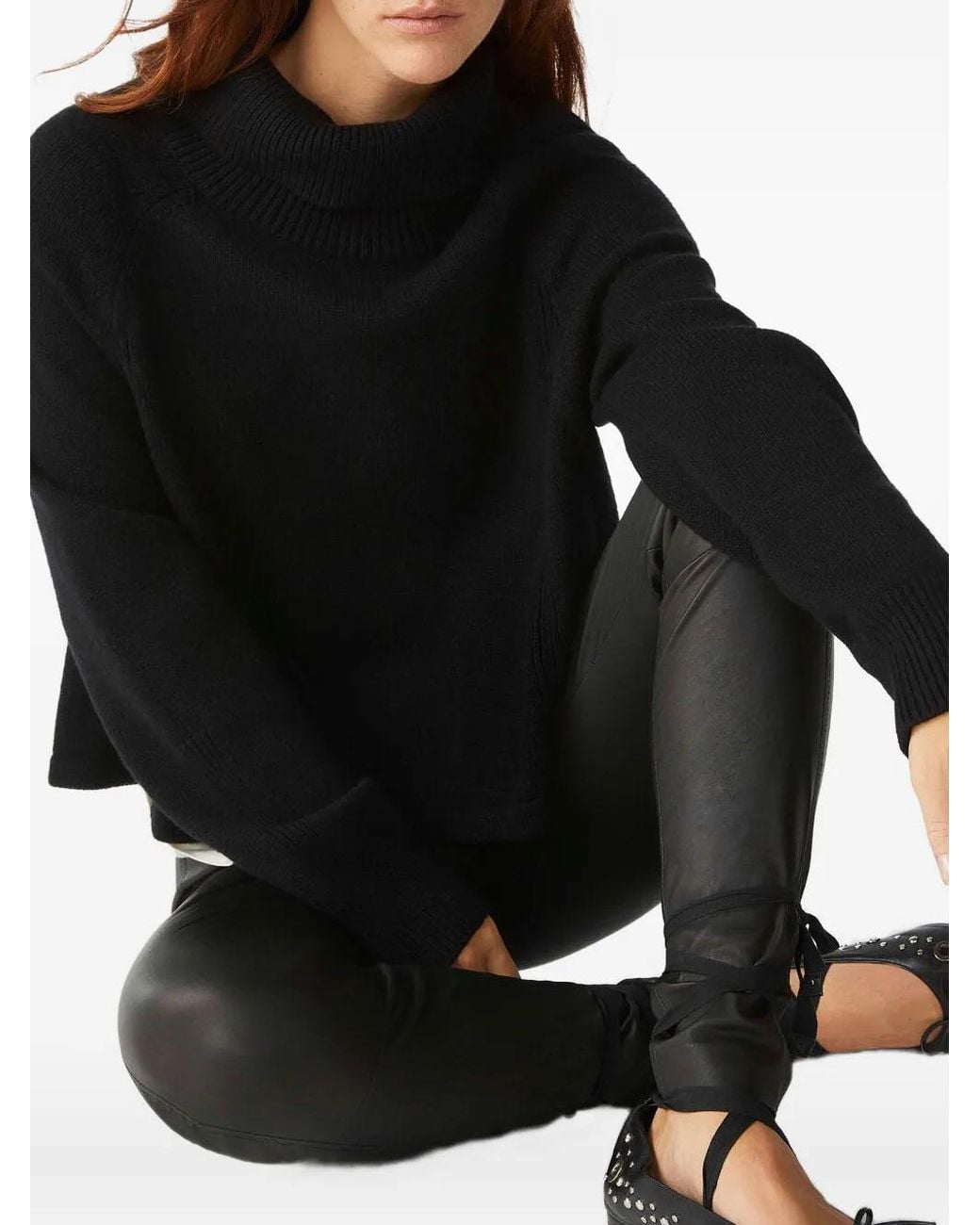 Ba&sh Blue Leather Leggings