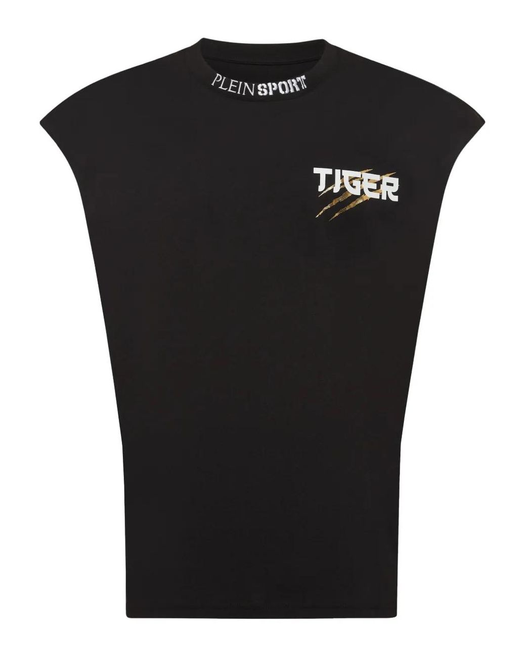 Philipp Plein Black Tiger Tokyo Tank Top for men