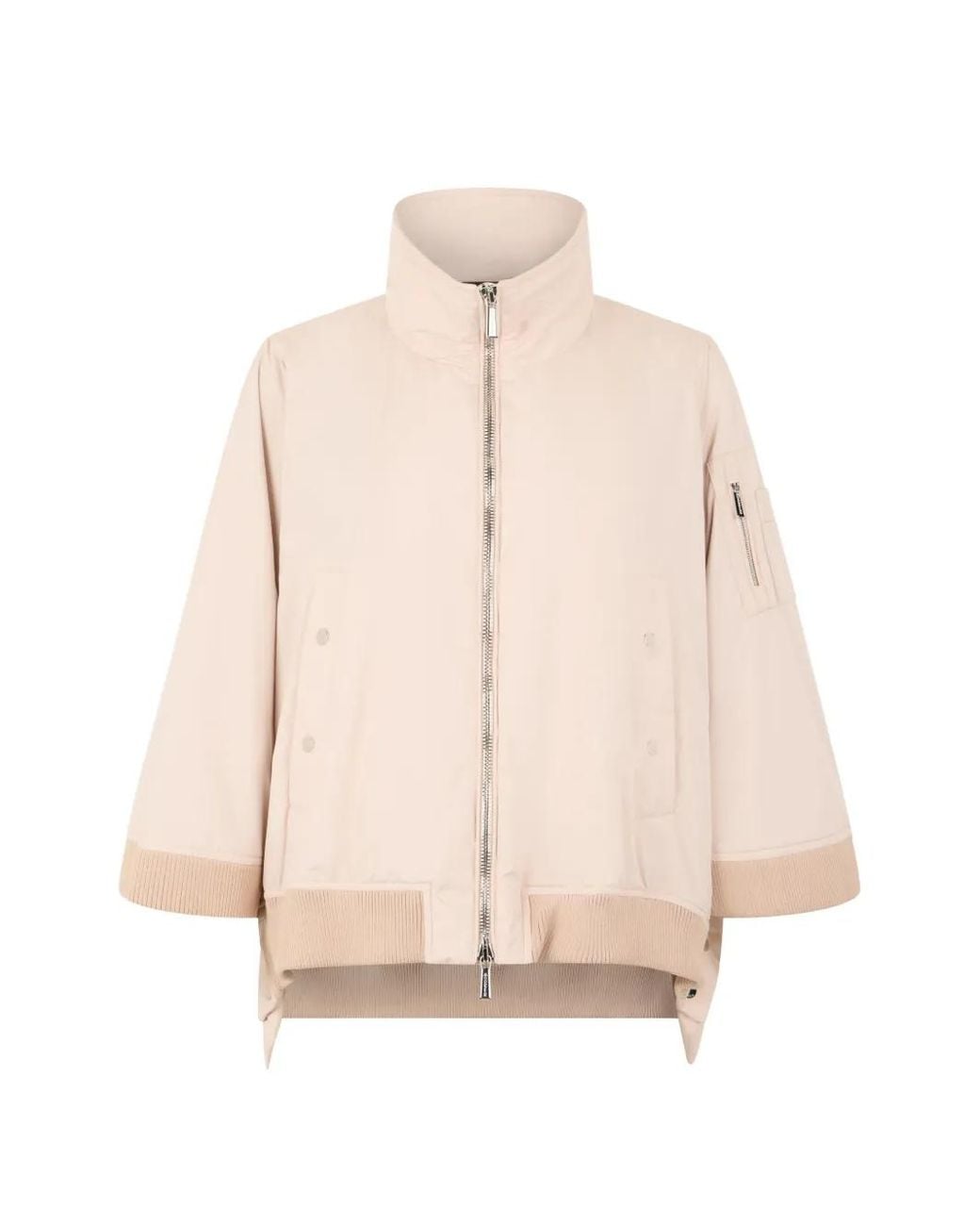 Moorer Natural Zip-Up High-Neck Jacket