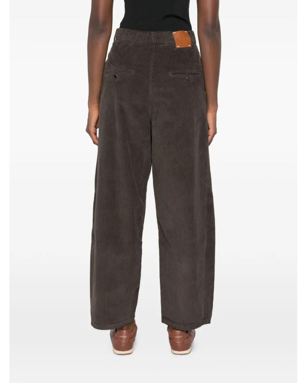 Alysi Ribfluwelen Broek in het Gray