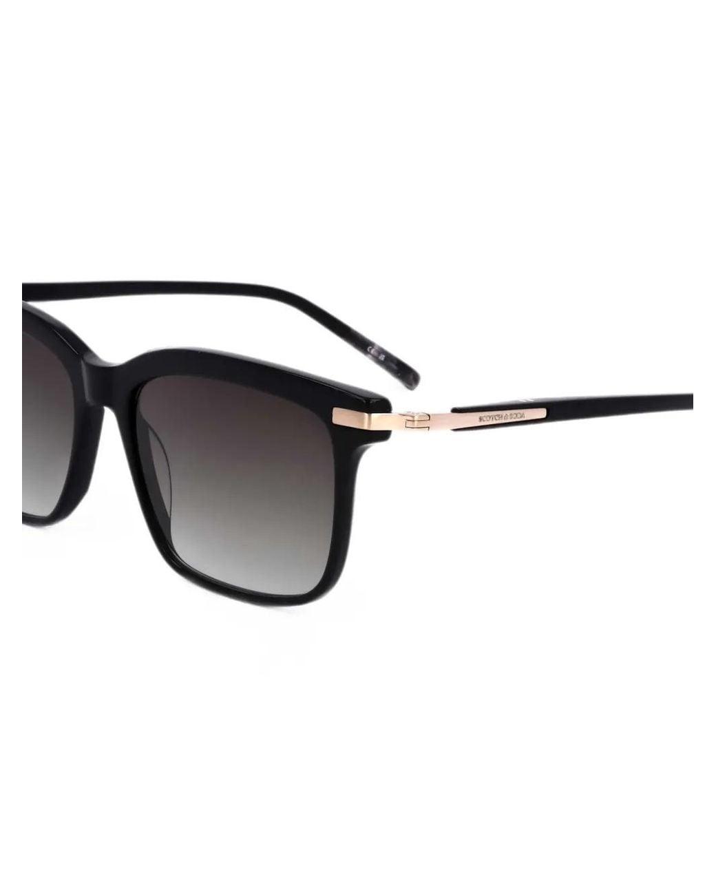 Scotch & Soda Black Squared-Frame Sunglasses for men