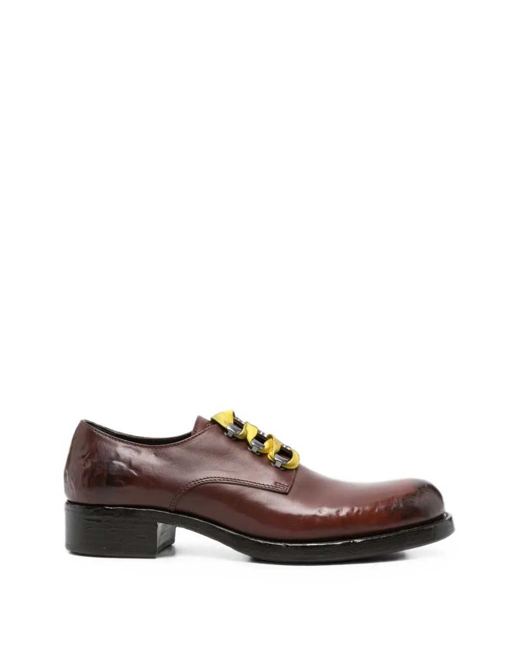 Prada Brown Leather Lace-Up Shoes