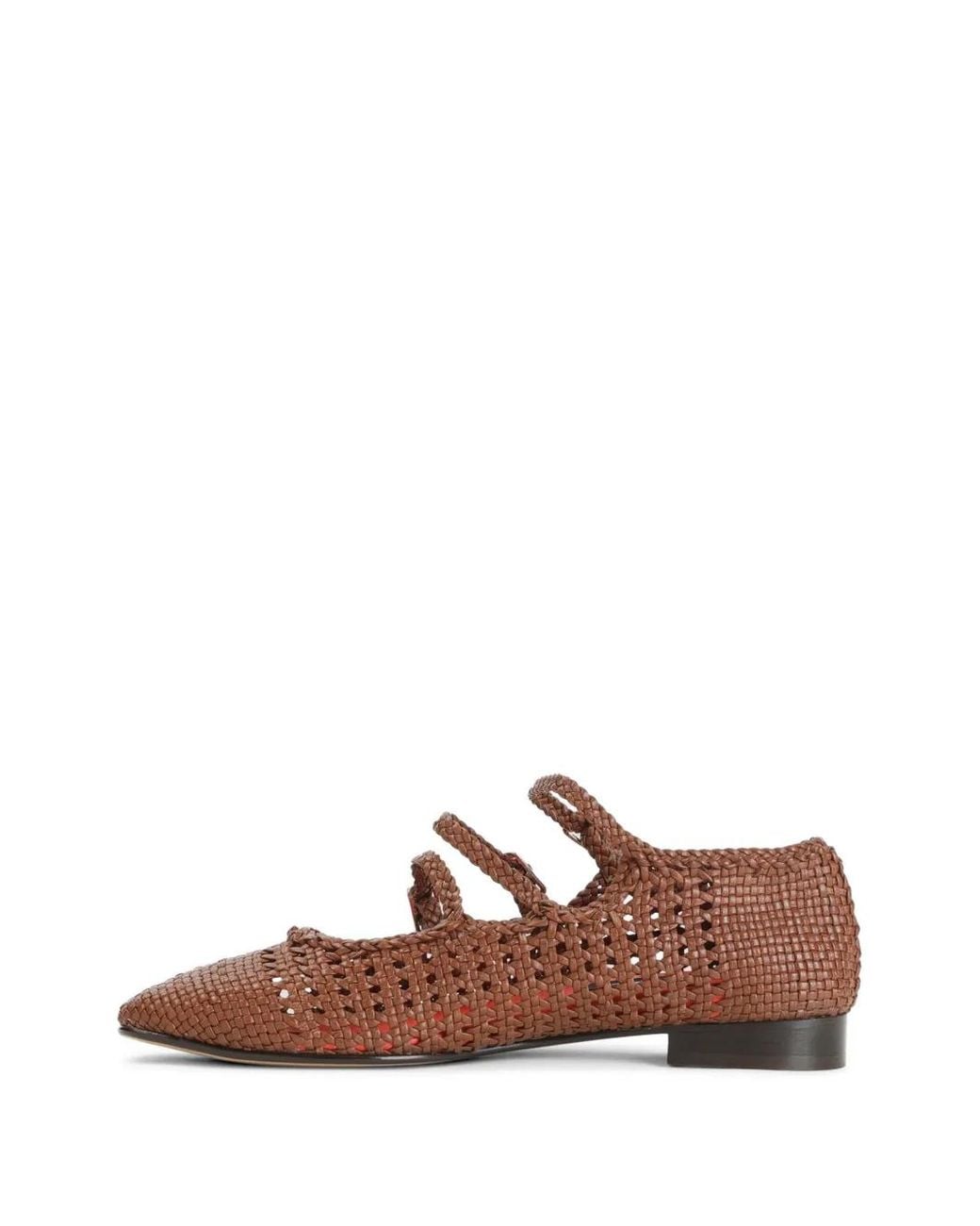 CAREL PARIS Brown Ariana Woven Ballet Flats
