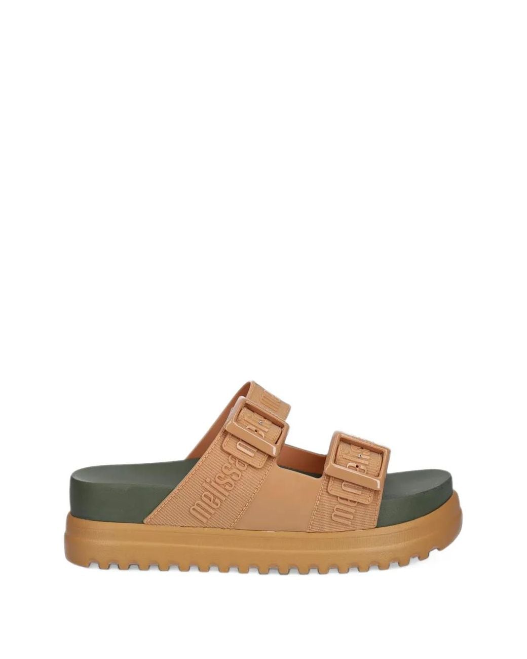 Melissa White Cozy M Lover Buckle-Fastening Platform Slides