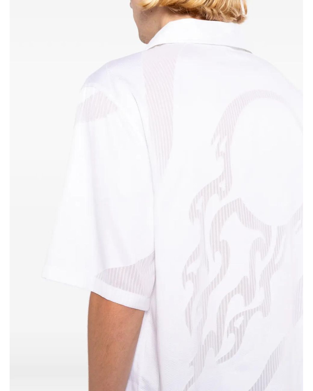Casablanca White The Art Of The Serve Fil Coupe Short Sleeve Shirt for men