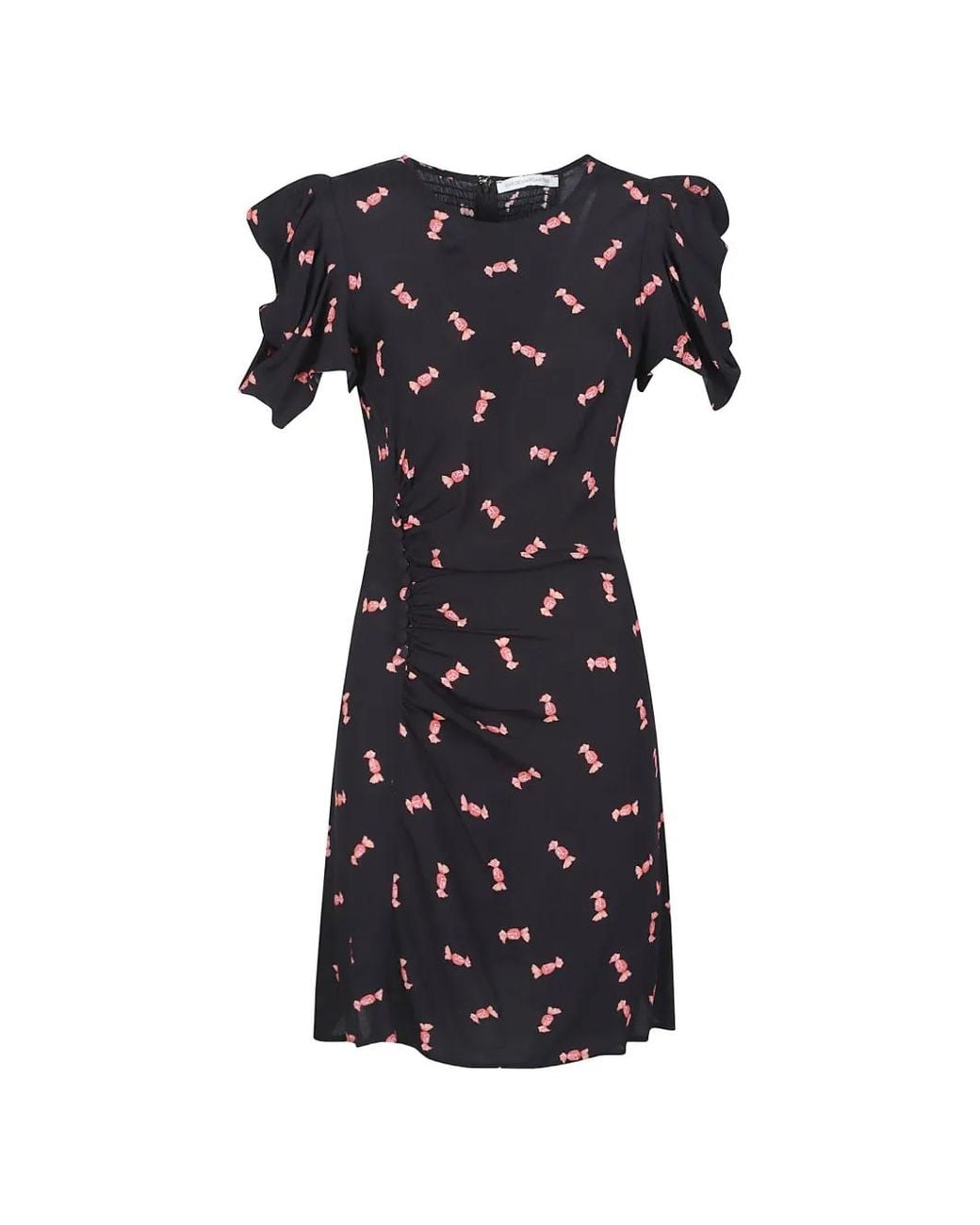 Mar De Margaritas Black Puff-Sleeve Dress