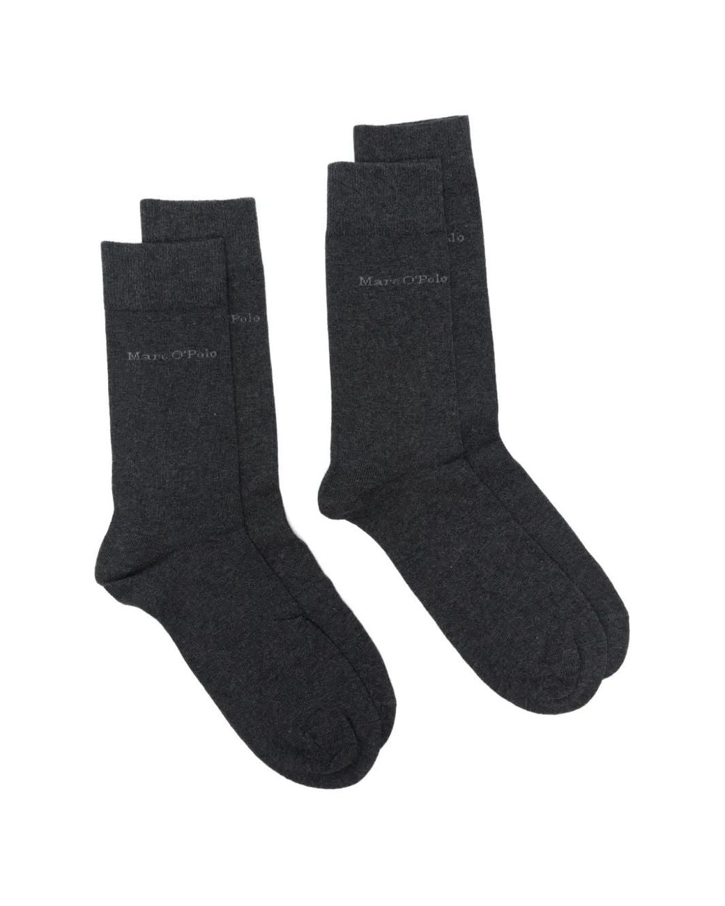 Marc O' Polo Black Logo-Print Ribbed-Cuff Socks (Pack Of Two) for men
