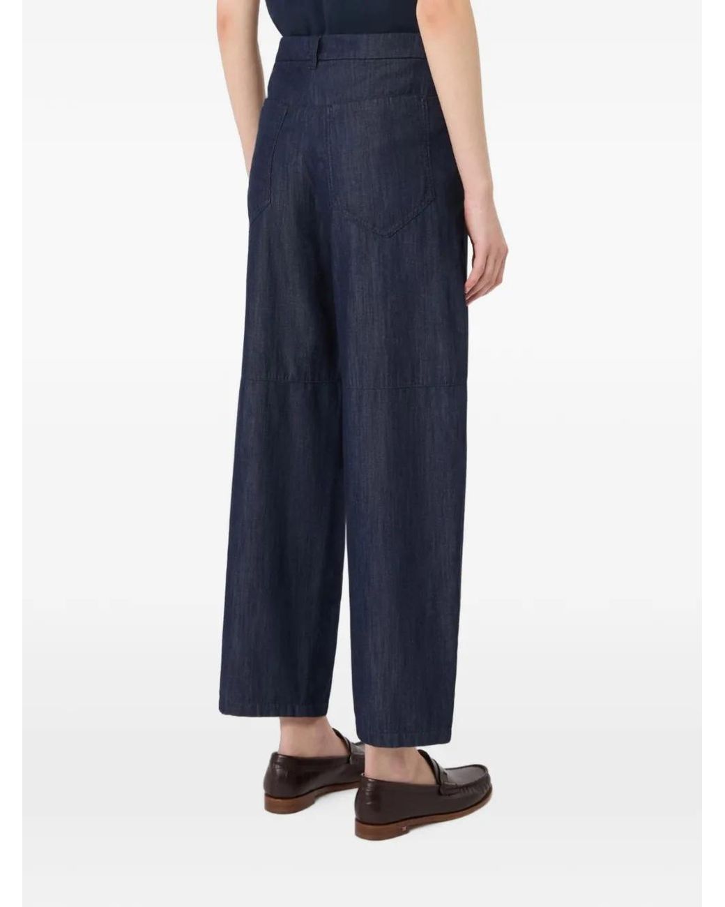 Max Mara Blue Barrel-Leg Jeans