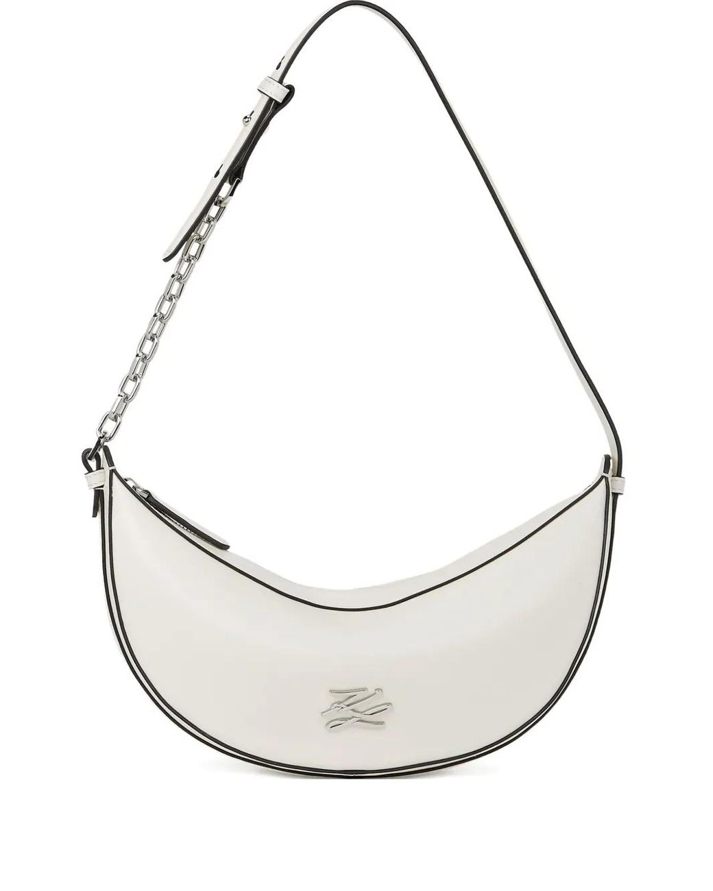 Karl Lagerfeld White Small K/Autograph Shoulder Bag