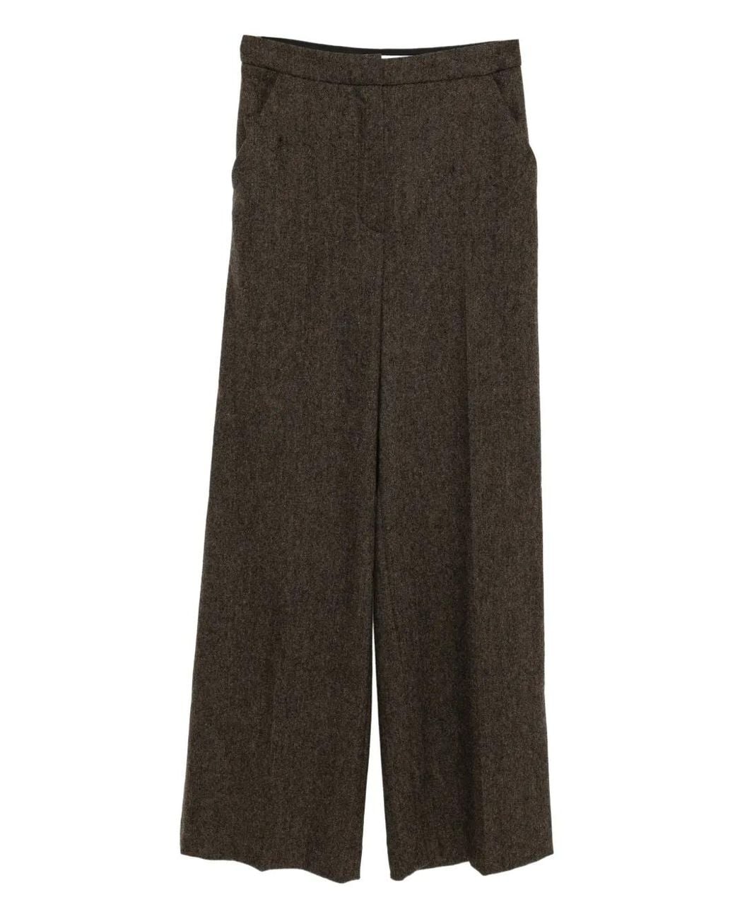Yves Salomon Green Flannel Tailored Trousers