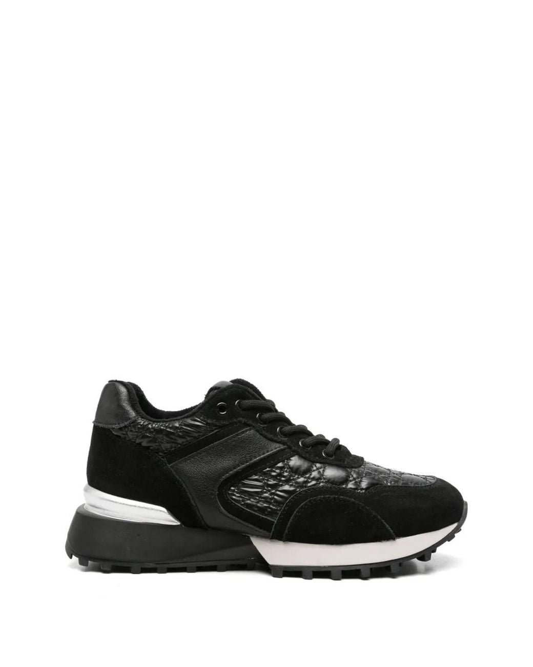 Linda Baumann Black Lace-Up Sneakers