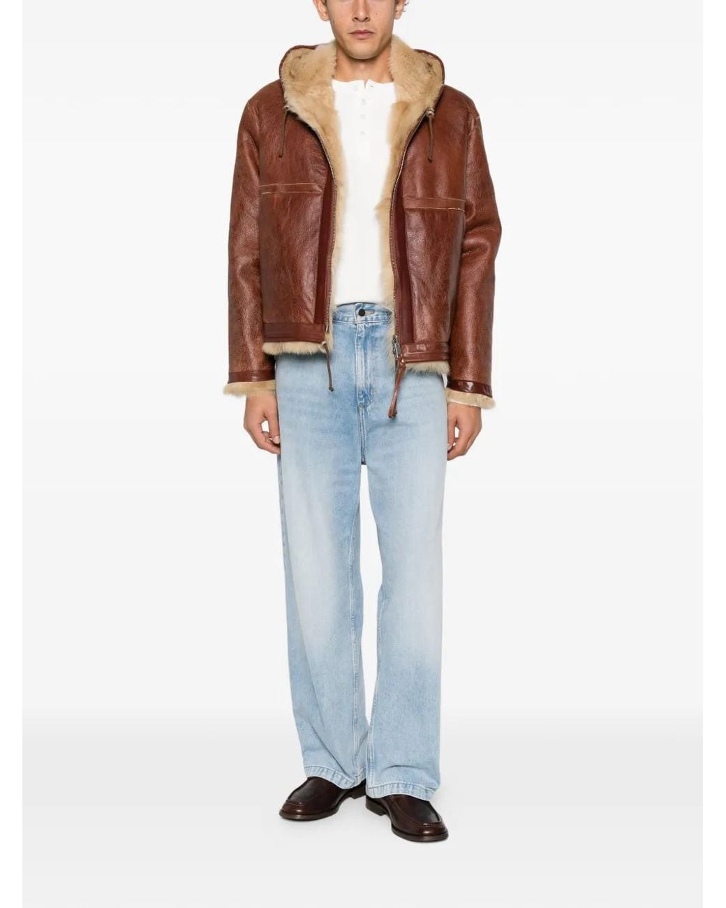 Aries Brown Zip-Up Hooded Jacket for men