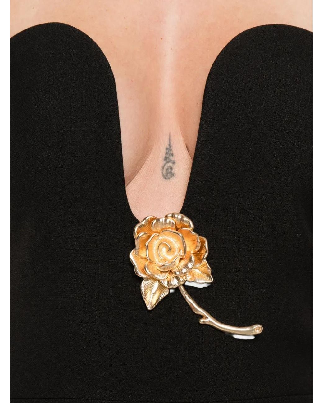 Roland Mouret Black Sweetheart Floral Dress