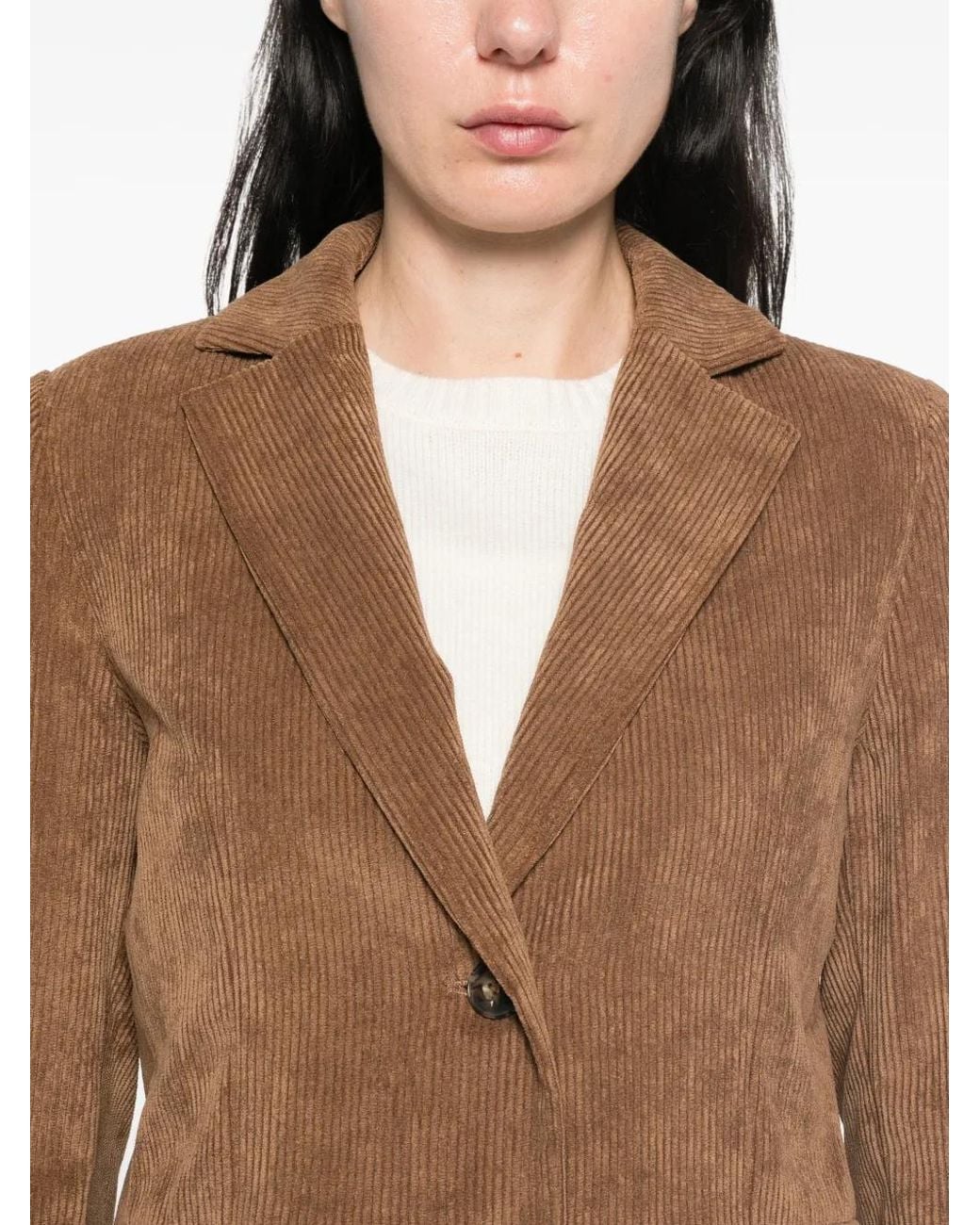 Emme Brown Corduroy-Effect Blazer