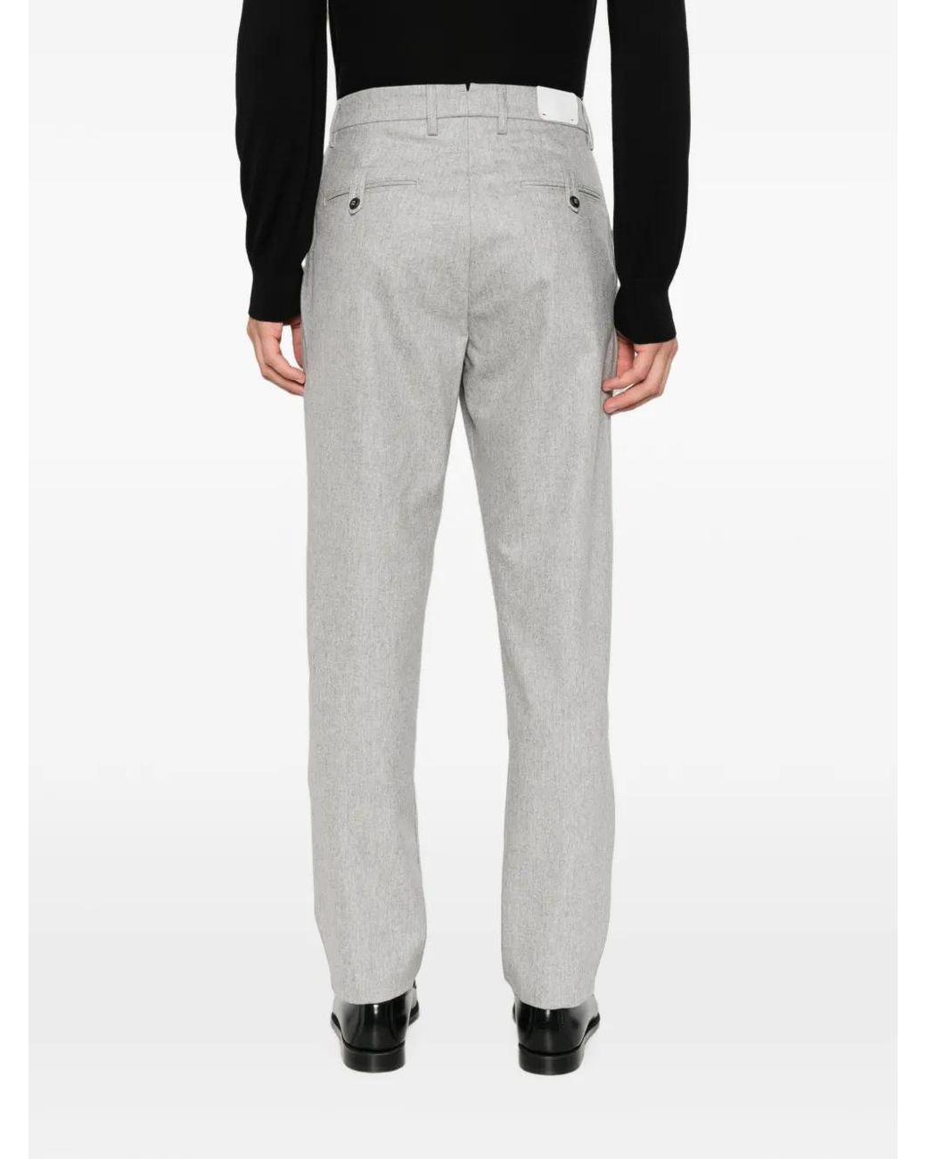Eleventy Gray Pleated-Detail Trousers for men