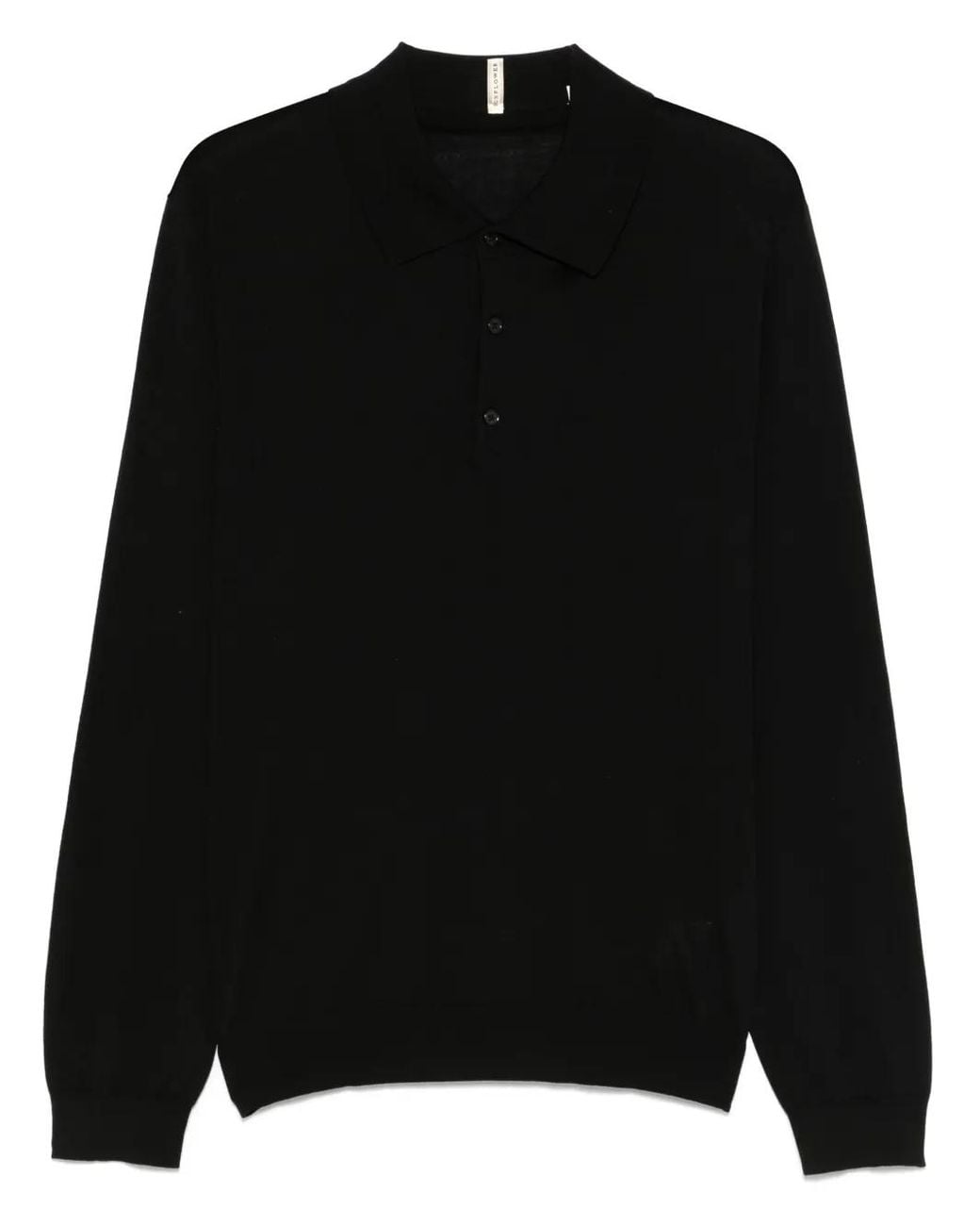 sunflower Black Merino Wool Polo Shirt for men