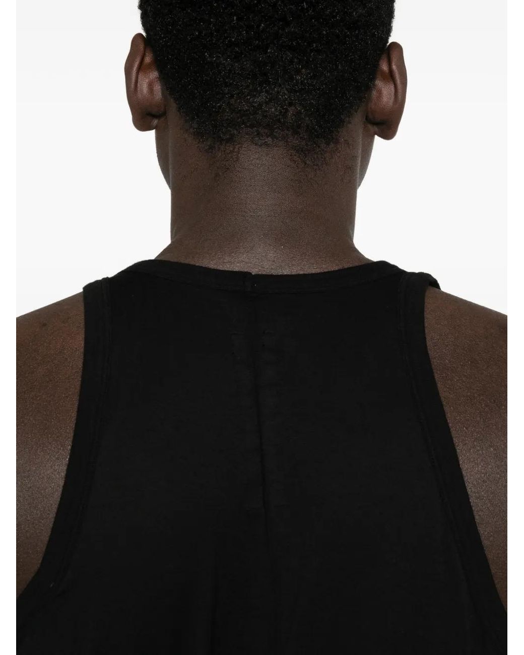 Rick Owens Black Sleeveless T-Shirt for men