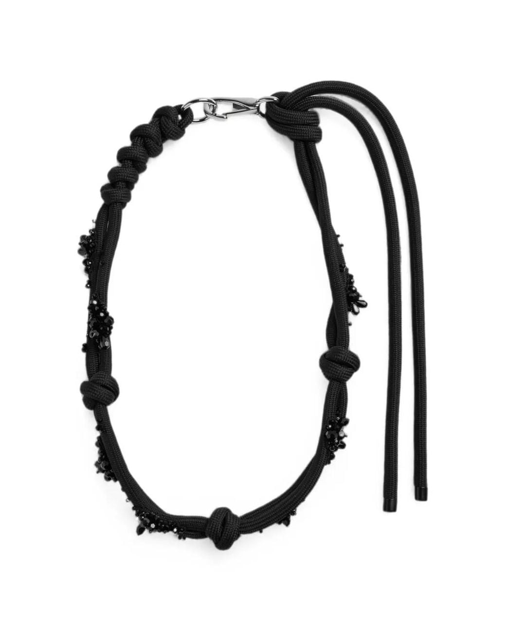 Simone Rocha Black Crystal-Embellished Rope Belt