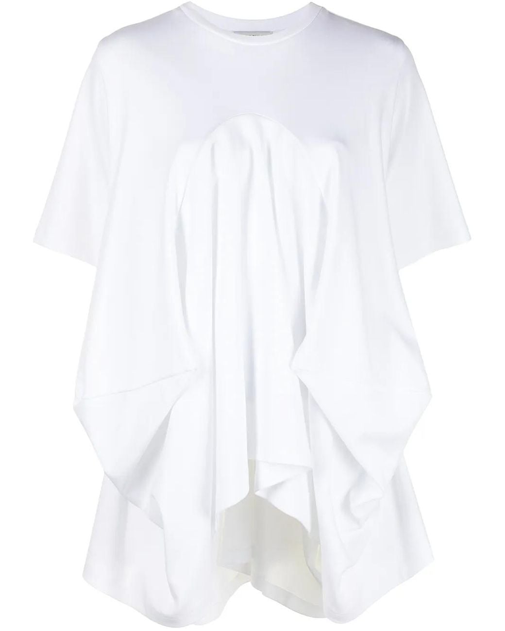 Goen.J White Draped Cotton T-Shirt