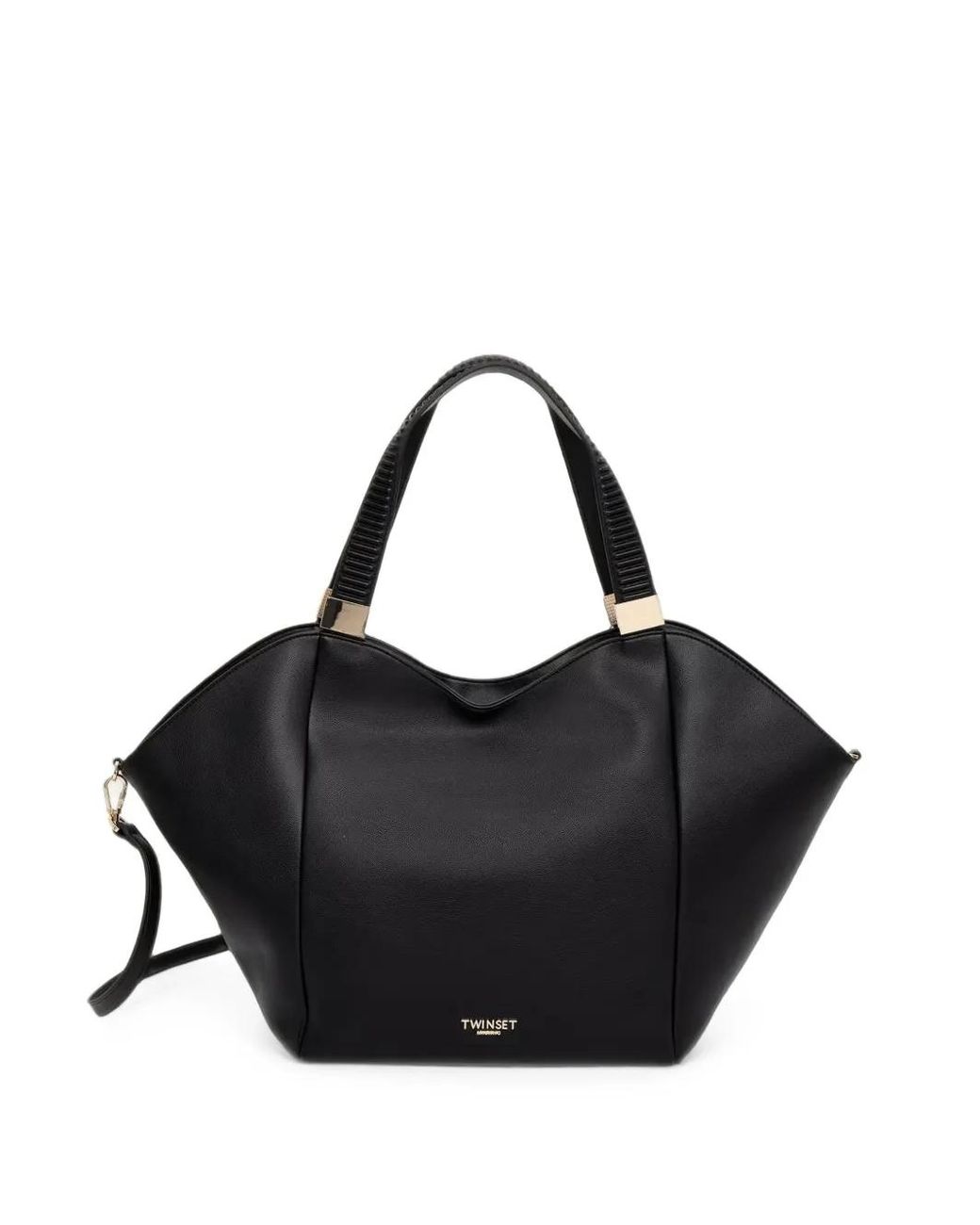 Twinset Black Logo-Lettering Tote Bag