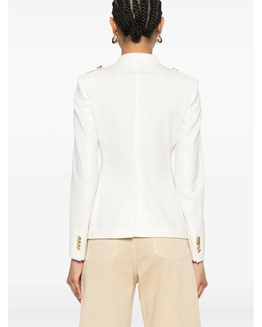 Tagliatore White Wool Double-Breasted Jacket