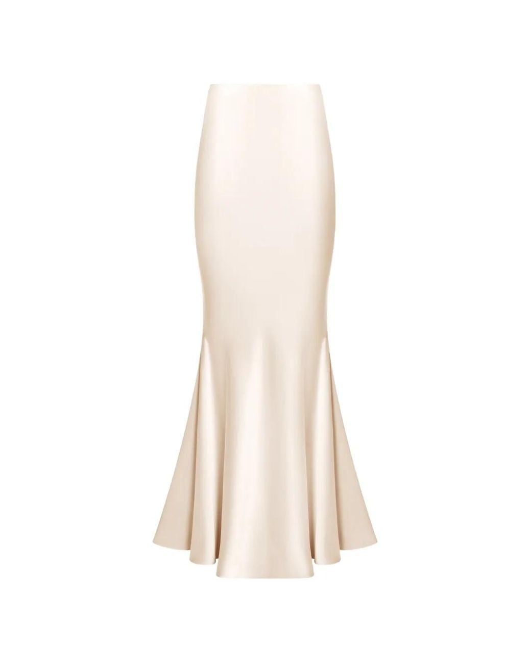 ALEXIA & ANTONIA White Bias-Cut Maxi Skirt