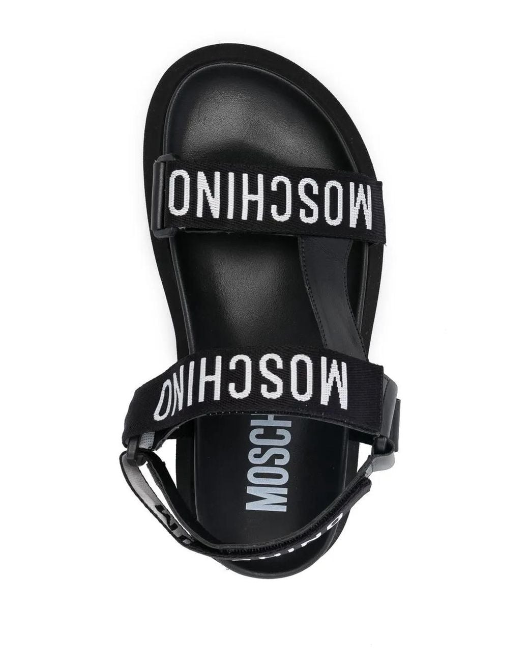 Moschino Black Logo-print Flat Sandals