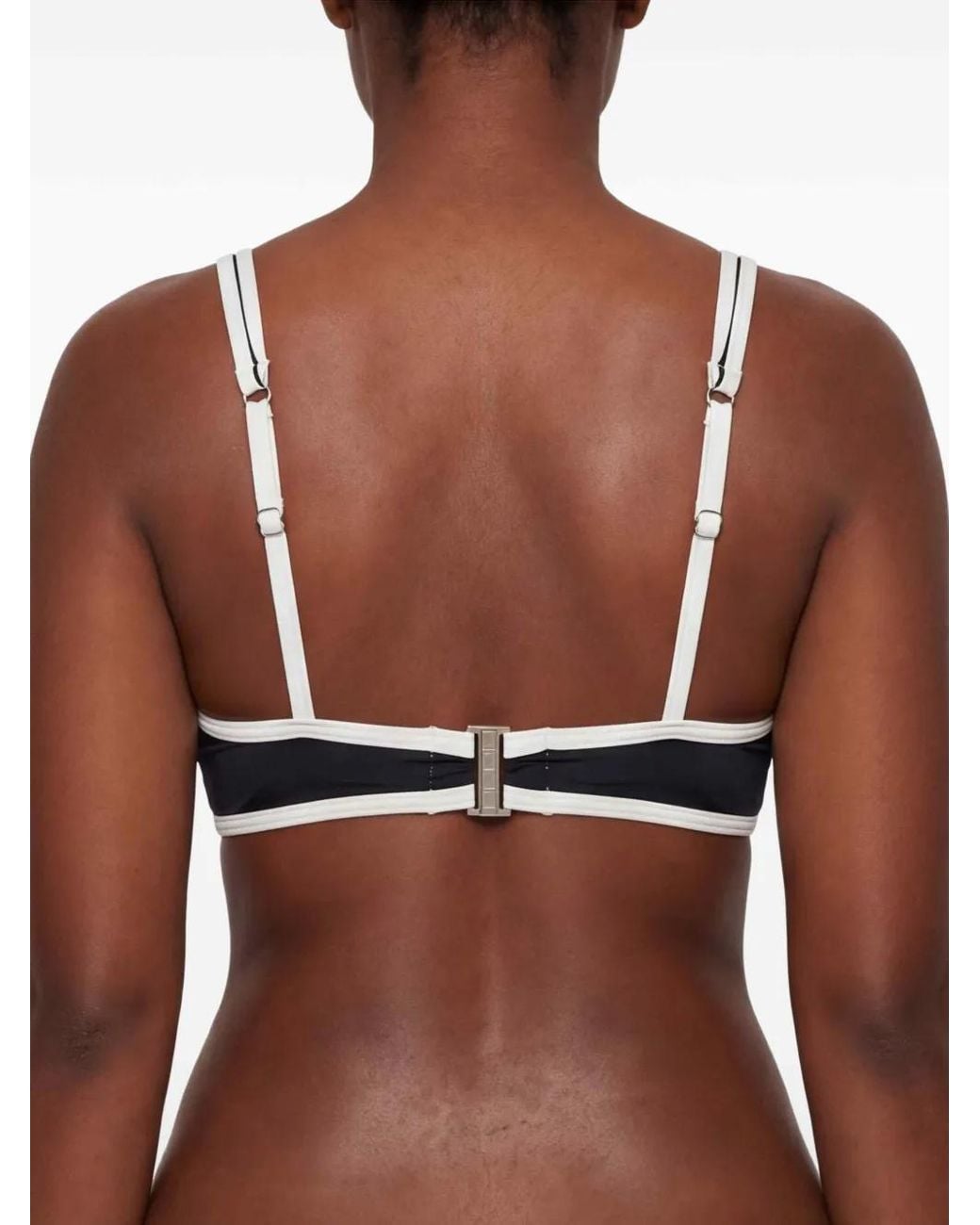 Mc2 Saint Barth White Contrasting-Trim Underwired Bikini Top