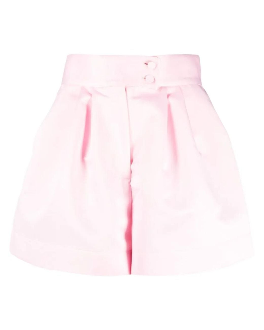 Styland Pink Satin-Finish Mini Shorts