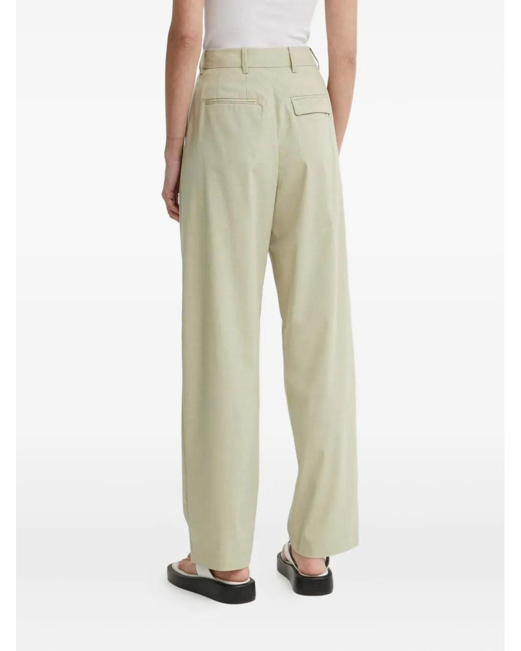 Samsøe & Samsøe White Front-Pleat Straight Trousers