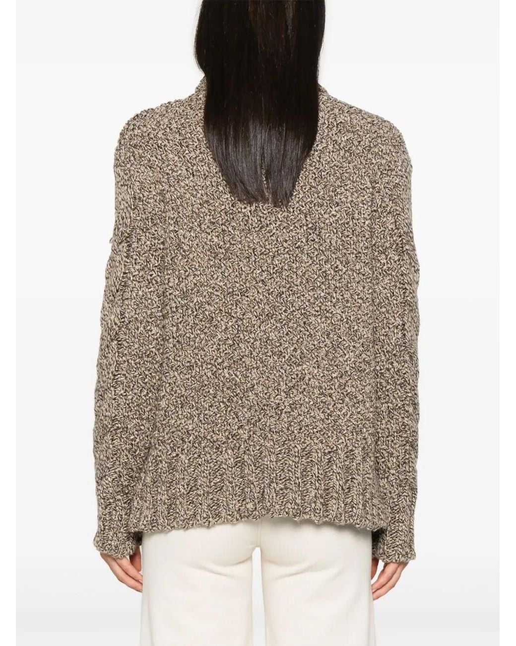 Kiton Gray Marl-Knit Sweater