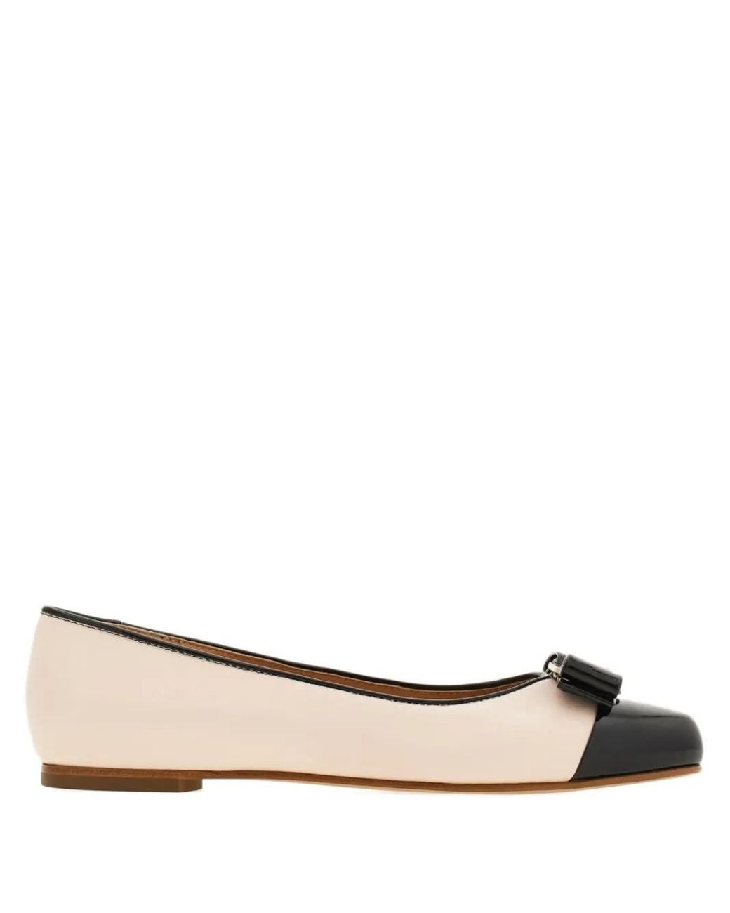 Ferragamo White Varina Leather Ballet Flat
