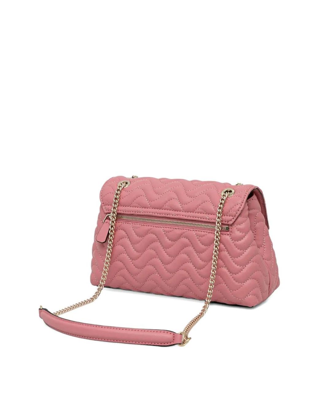 Guess Pink Quilted Chain-Strap Cross Body Bag