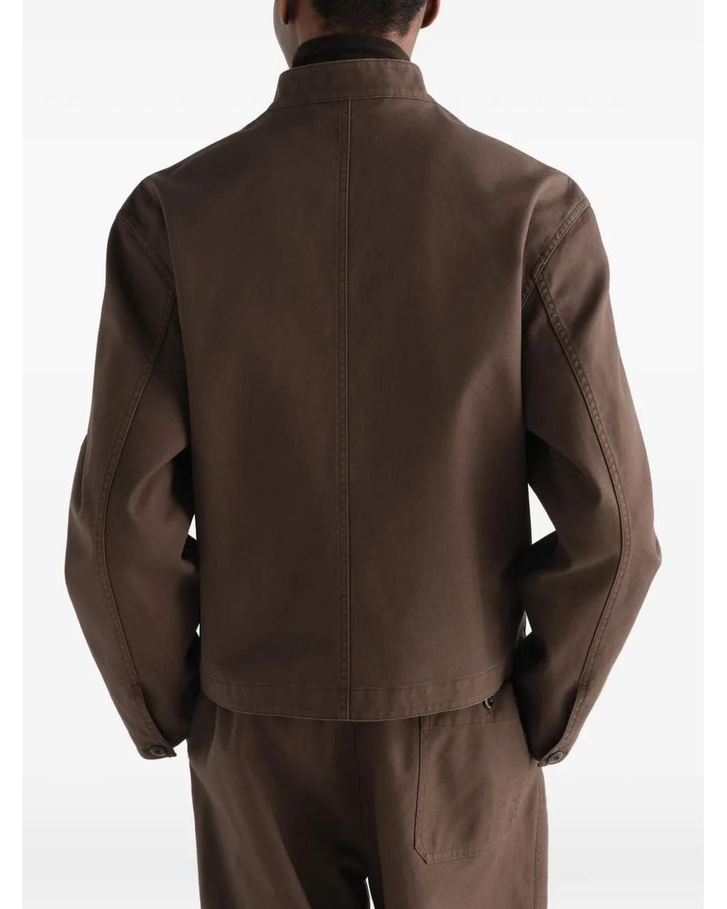 Lemaire Brown Stand-Collar Jacket for men