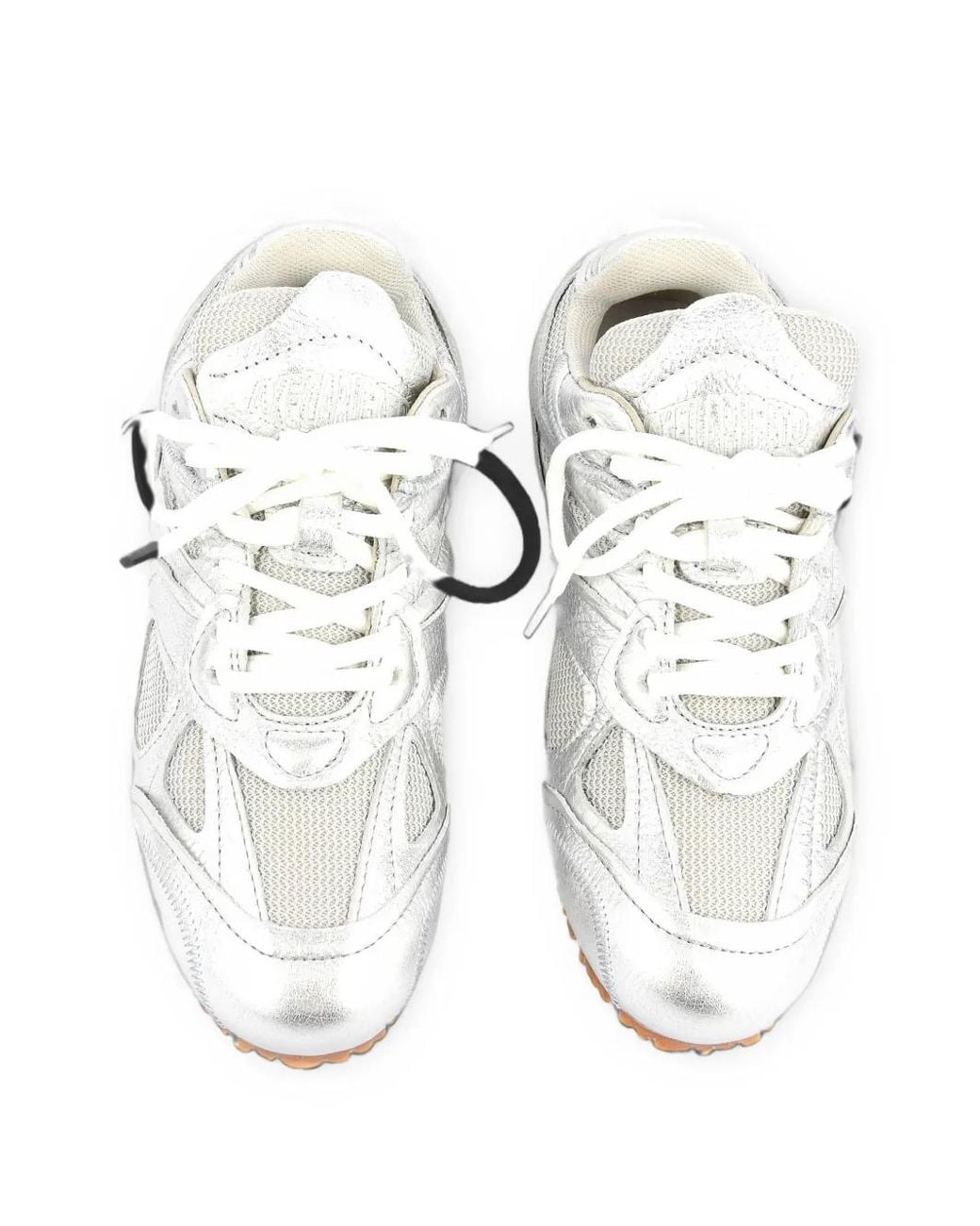 Axel Arigato White Slow Runner Metallic-Finish Low-Top Sneakers