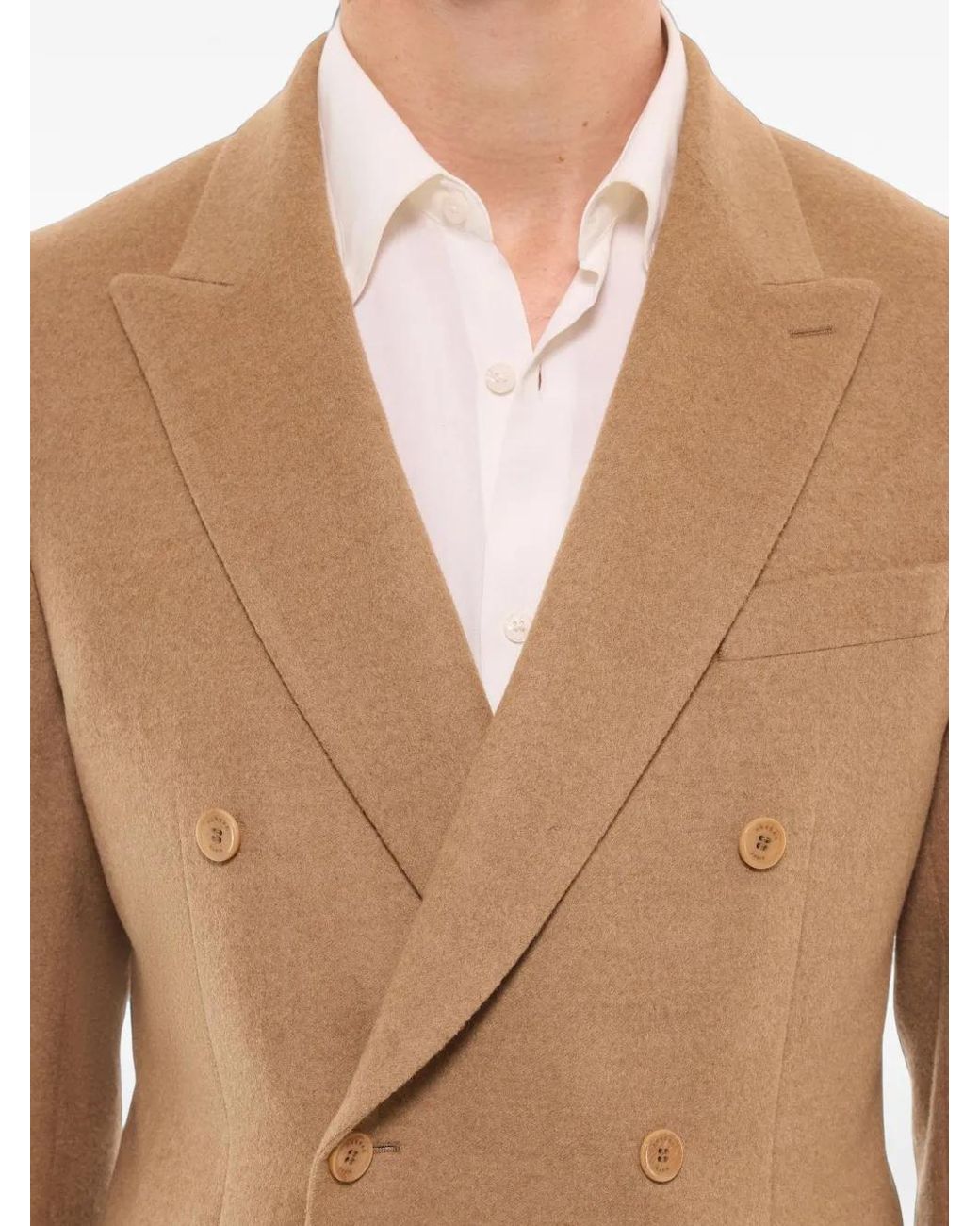Fursac Brown Double-Breasted Blazer for men