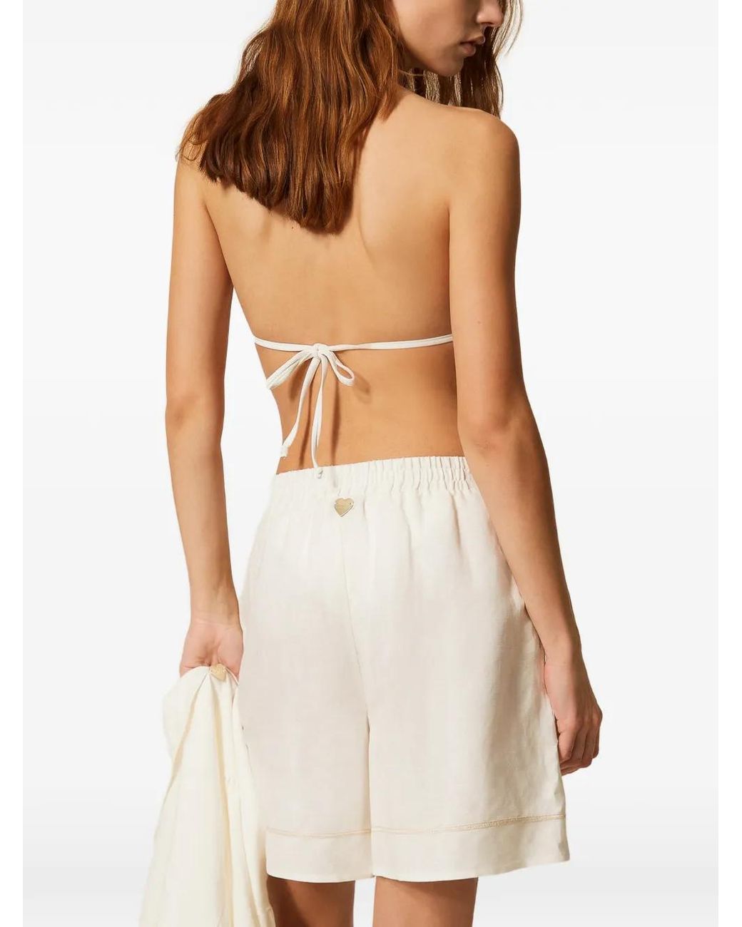 Twinset White Drawstring-Fastening Shorts