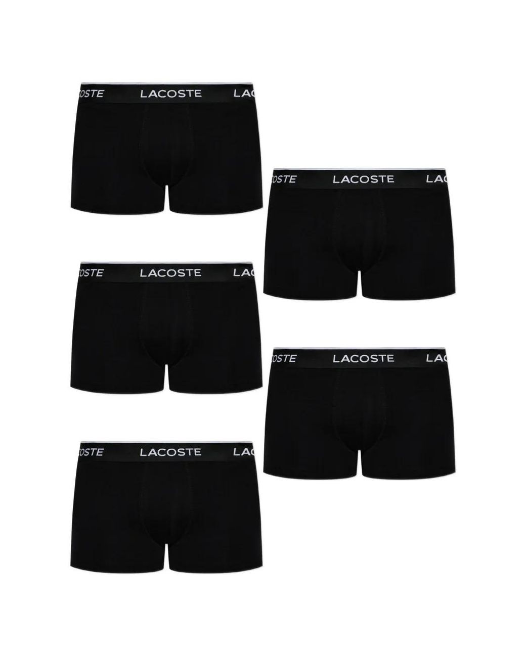 Lacoste Black Logo-Waistband Boxers Pack (Pack Of Five) for men