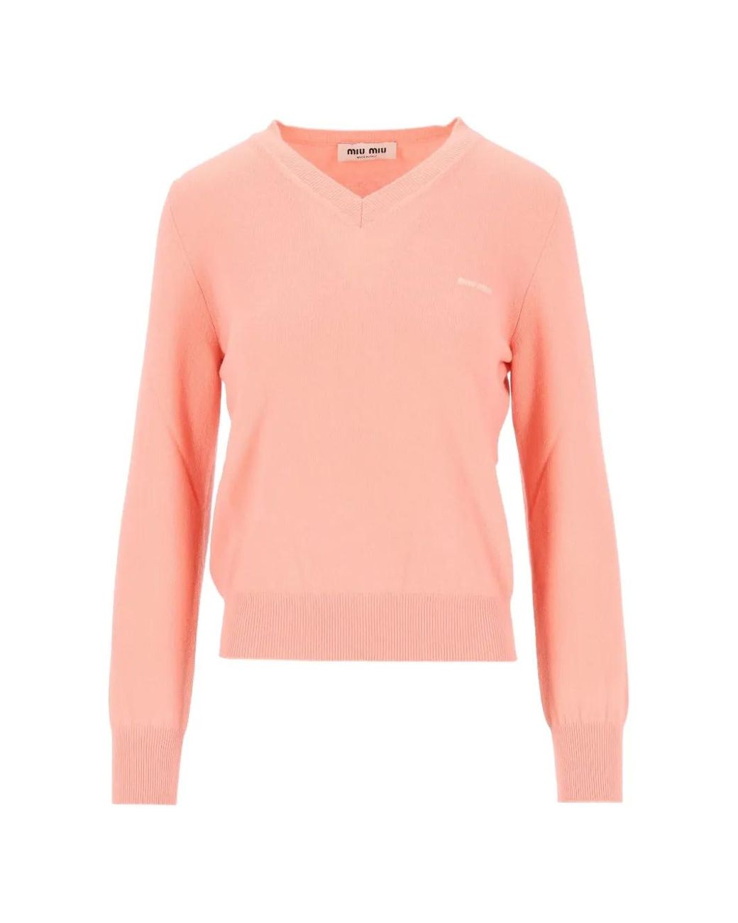 Miu Miu Pink V-Neck Wool Cardigan
