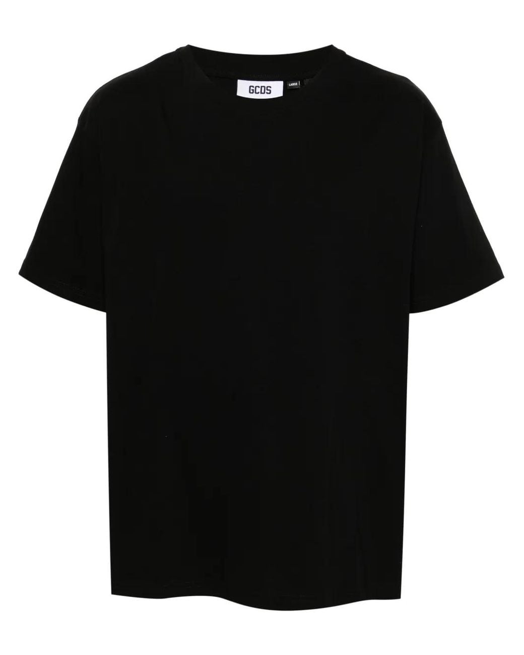 Gcds Black Graphic-Print T-Shirt for men