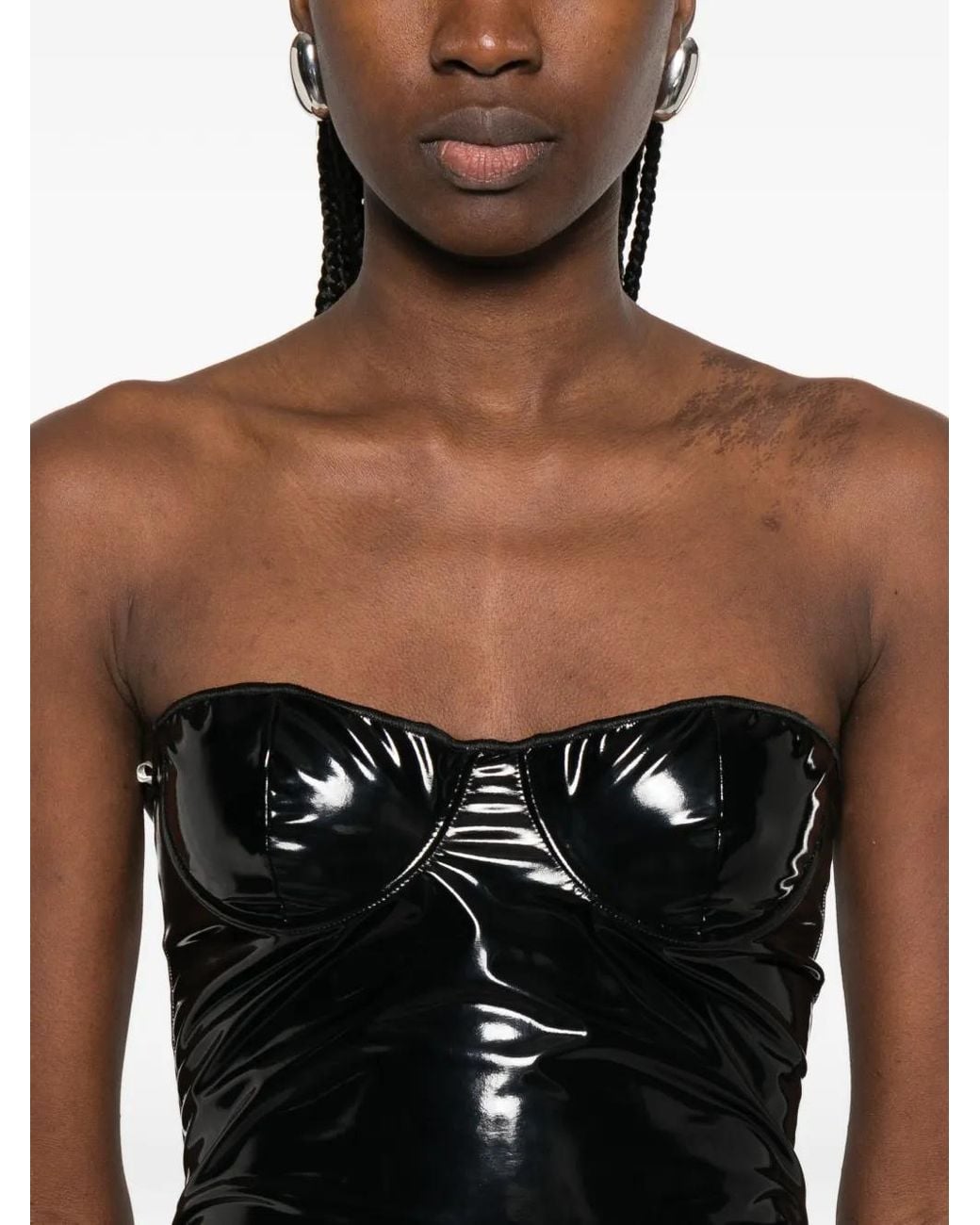 Oseree Strapless Midi-Jurk in het Black