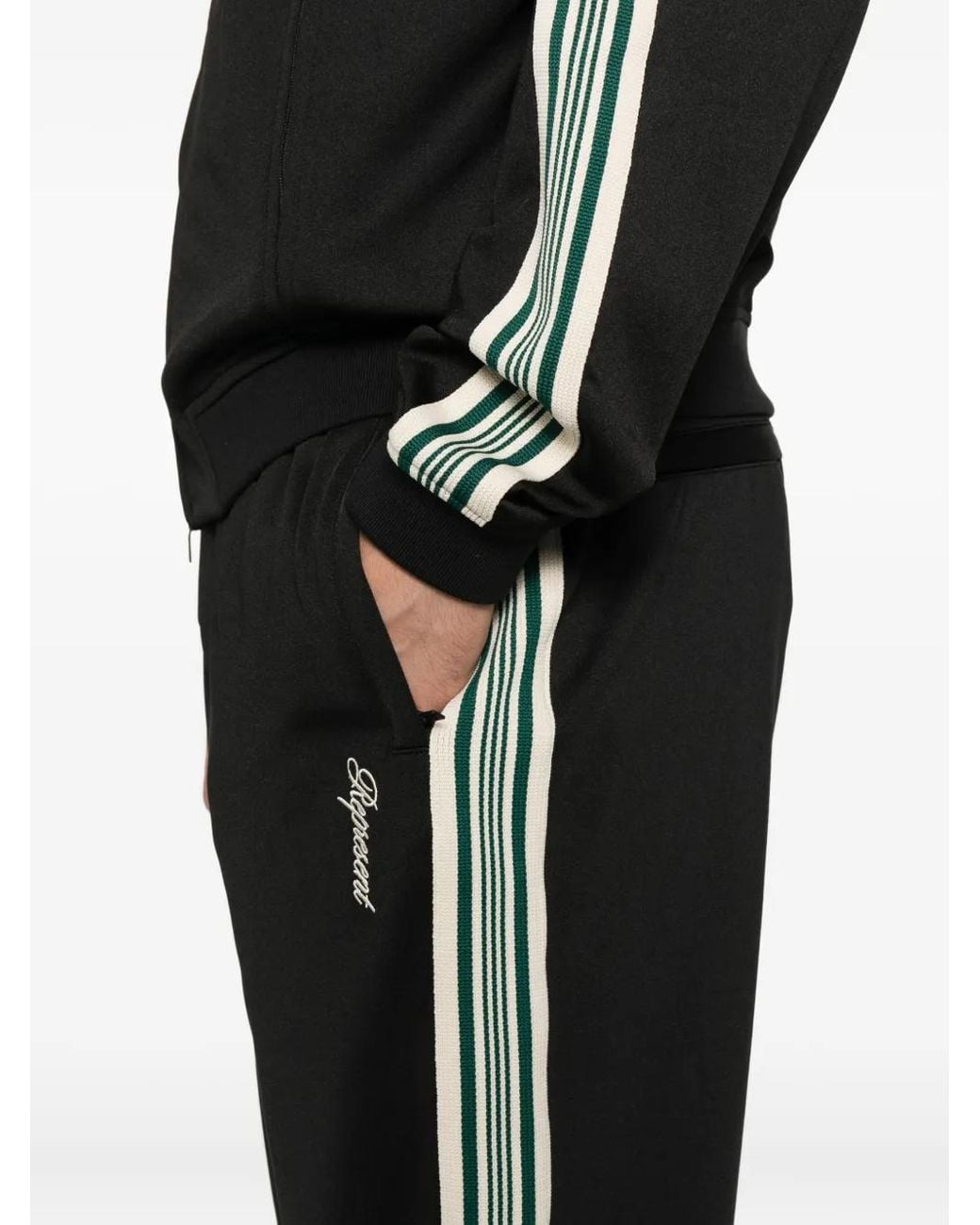 Represent Black Taped Track Trousers for men