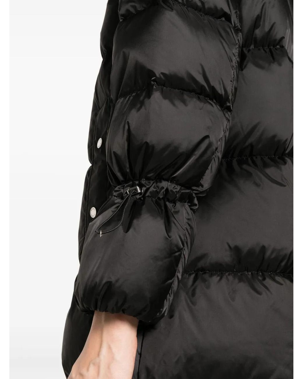 Moorer Black Padded Feather-Down Coat