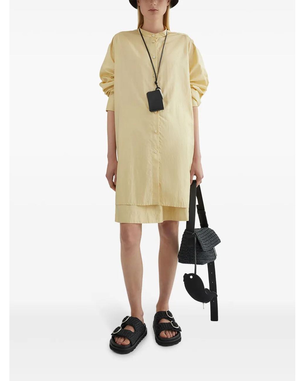 Jil Sander Yellow Buttoned Long Shirt