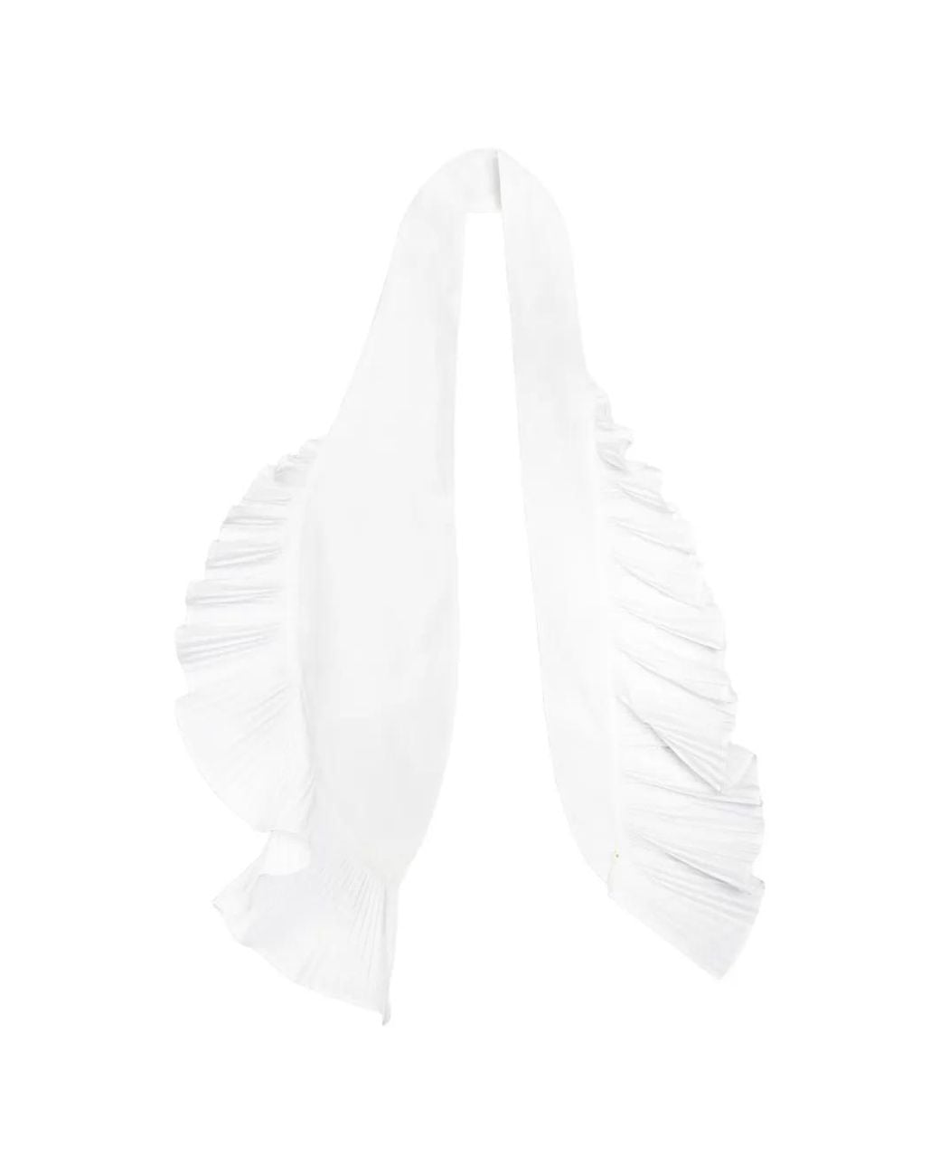 Vera Wang White Plissierte Krawatte Mit Rüschen