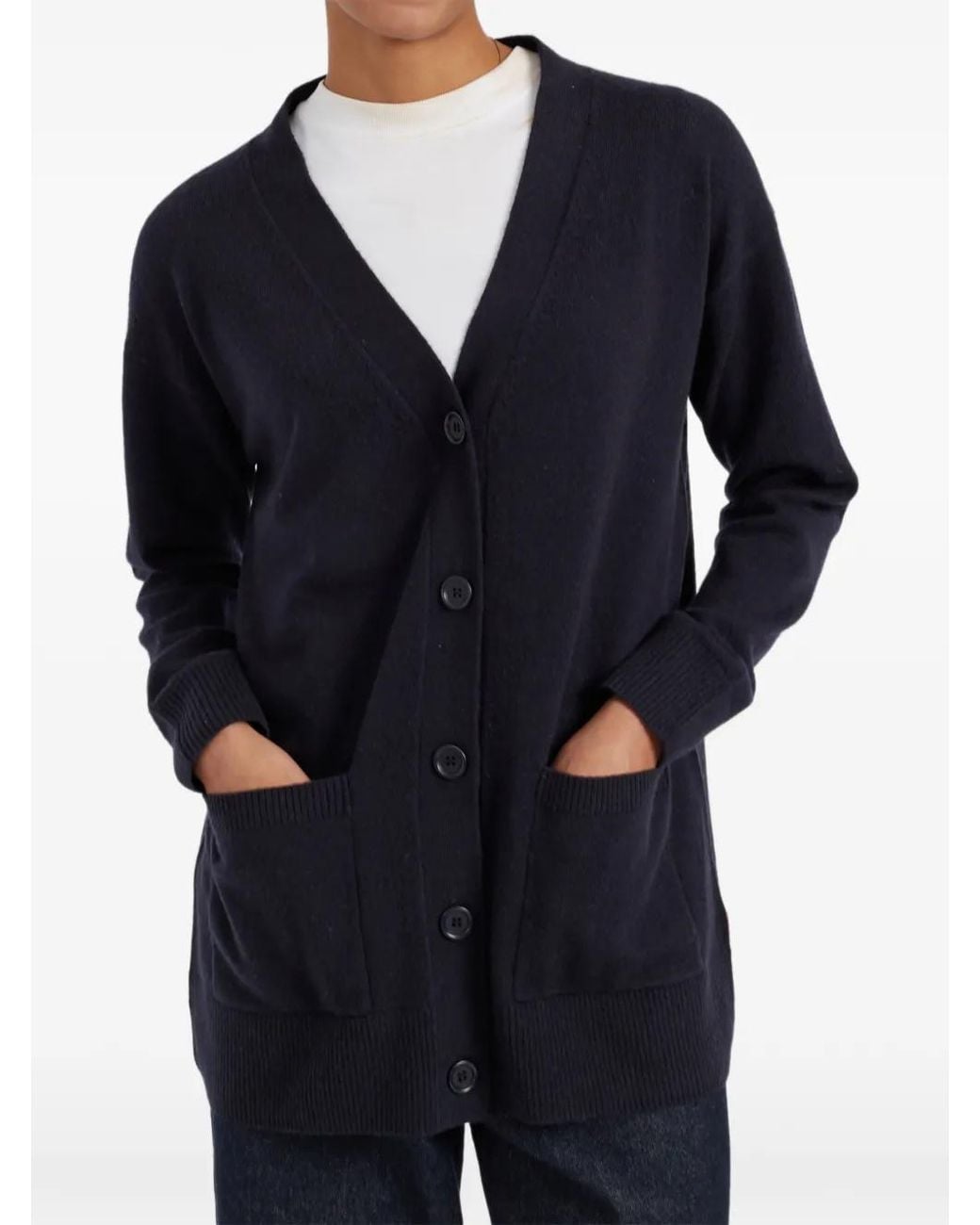 Chinti & Parker Blue Button-Up Patch-Pocket Cardigan