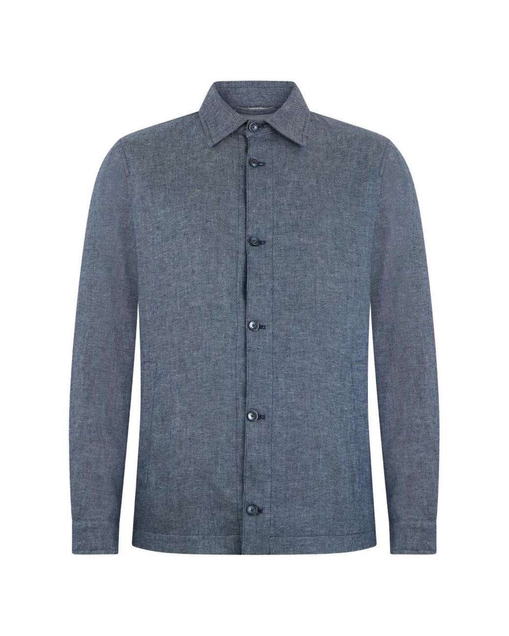 Sobrecamisa Con Botones Herno de hombre de color Blue