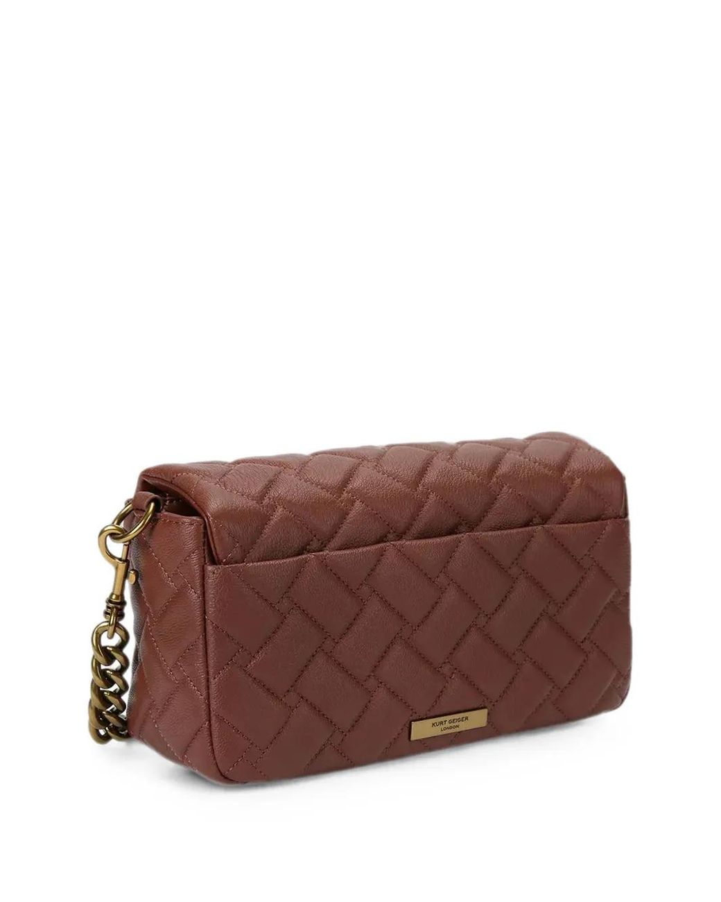 Kurt Geiger Brown Pimplico Quilted Eagle-Plaque Shoulder Bag