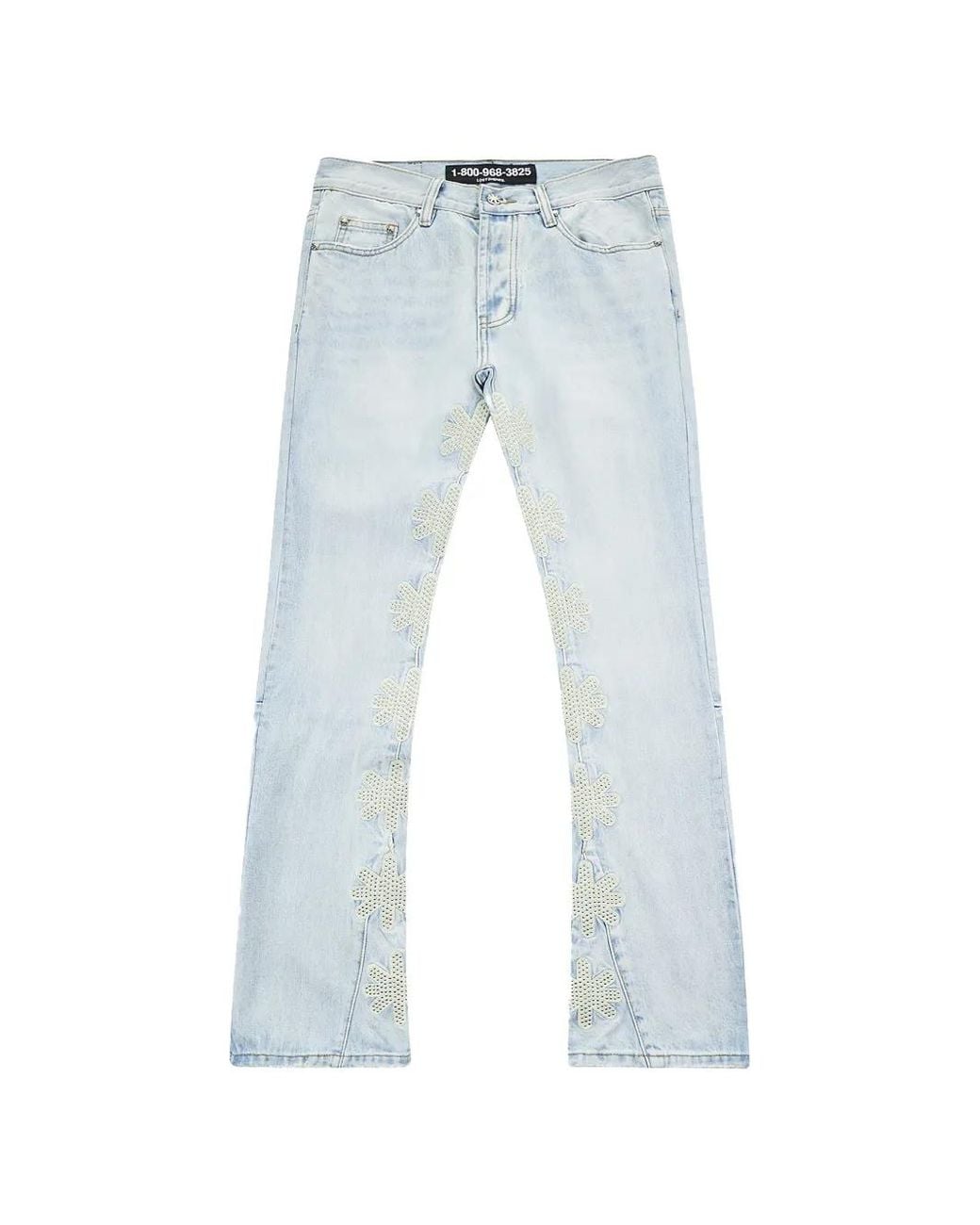 LOSTSHDWS Blue Studded Denim Jeans for men