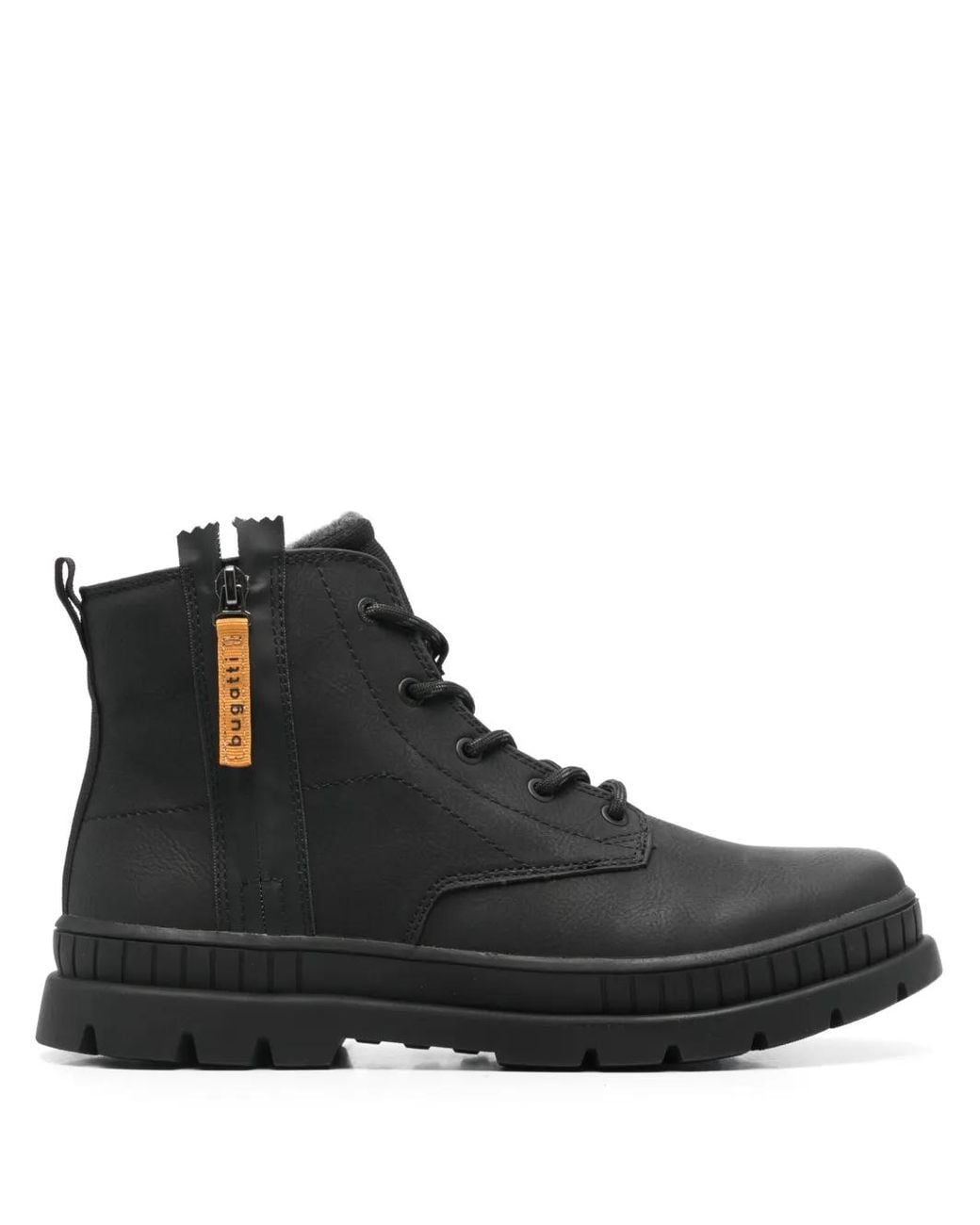 Bugatti Black Round-Toe Ankle Boots for men